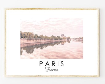 Impresión de cartel de arte de archivo de la pared del río Sena de París, carteles de gran formato de fotografía de Francia, impresión de arte de decoración del hogar parisino, estilo francés rubor