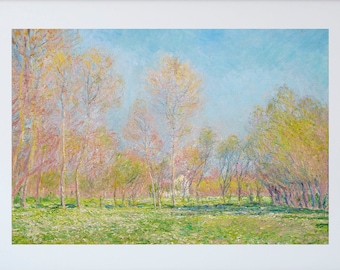 Monet Wall Art, Claude Monet Spring in Giverny 1890 Painting Print, Monet Prints, Monet Landscape Wall Decor, Classic Landscape Painting