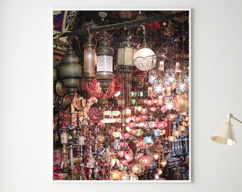 Wall Art Istanbul Photography, Grand Bazaar Lamps Photo, Turkey Travel Prints, Vintage Lamps Print, Istanbul City Poster Archival Print