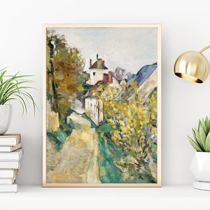 Landscape Painting Wall Decor, Classic Art Archival Print, Paul Cézanne The House of Dr. Gachet in Auvers, Giclee Prints Vintage Design