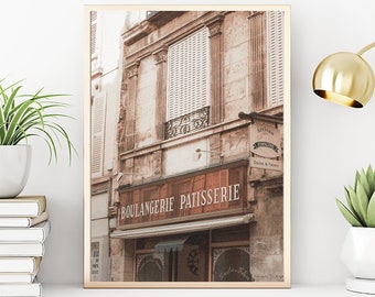 French Bakery Wall Art Photography Print, Paris Travel Images, France Boulangerie Patisserie, Modern Wall Decor Old Stone Architecture Photo