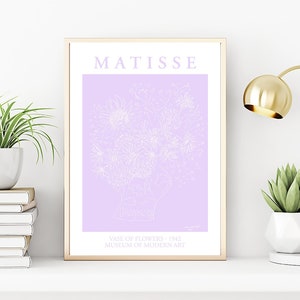 Matisse Wall Art, Lavender Floral Art Print, Henri Matisse Archival Print Exhibition Poster Wall Decor, Vase of Flowers Giclee Prints Design