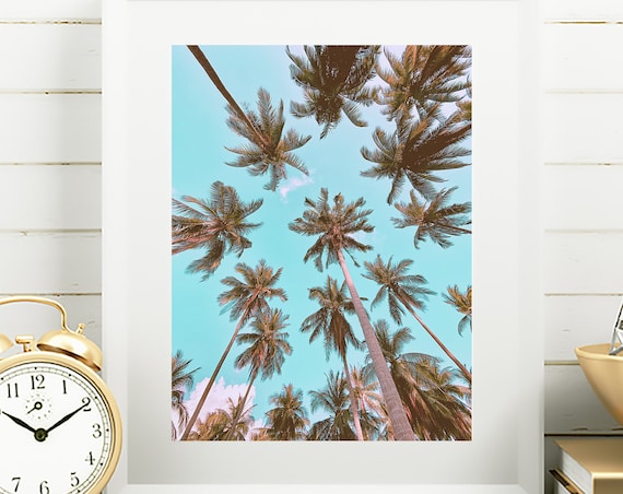 Tropical Palm Tree Art Photography Print, Modern Decor Wall Art, Botanical Plants Photography Gallery Nature Trees Wall Decor