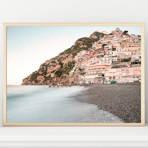 Positano Beach Wall Art Print Photograph Amalfi Coast, Italy Dawn Travel Photography Modern Decor Prints, Beach Photography Coastal Print