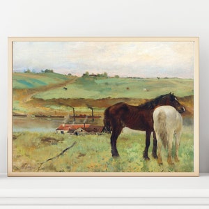 Degas Wall Decor, Horses in a Meadow Archival Art Print, Classic Painting Wall Art, Edgar Degas Painting, Giclee Prints, Gifts