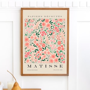 Matisse Flower Poster, Matisse Flower Market Prints, Matisse Cut Out, Matisse Print, Papiers Decoupes Matisse, Matise Pink Peach Floral