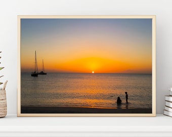 Marigot Bay Printable Photography Boat Art Prints Wall Art Lucia St Wall Decor wall hanging Poster Art Prints Sunset Wall Art