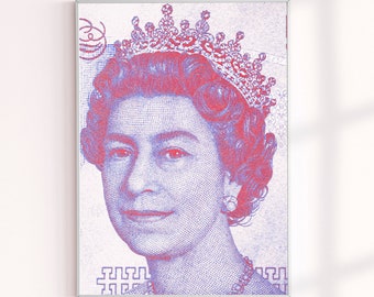 Queen Elizabeth Print, Queen Elizabeth Wall Art, United Kingdom Print Art, Great Britain Painting Prints, Queen Elizabeth II Art Prints
