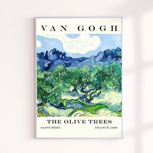 Van Gogh Print, Vincent Van Gogh Art Exhibition Poster, Van Gogh The Olive Trees 1889, VanGogh Landscape Painting Prints, Art Gifts