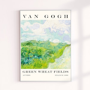 Van Gogh Art Poster Print, Vincent Van Gogh Prints, Green Wheat Fields, Poster Wall Decor, Vincent VanGogh Painting Giclee Prints, Gifts