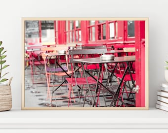 Paris Photography, Paris Cafe Chairs Wall Art Prints, French Travel Photography, Kitchen Wall Art, France Photo Print, French Wall Decor