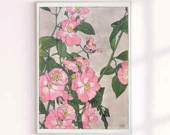 Rose Painting Print, Hannah Borger Overbeck Prints, Prairie Rose Wall Decor, Floral Botanical Wall Art, Watercolor Painting Prints