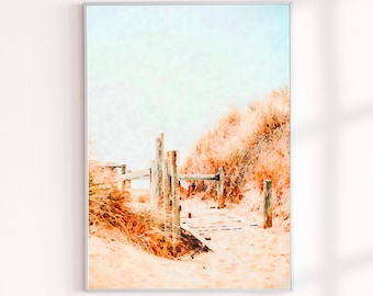 Coastal Wall Decor, Sand Dunes Beach Path Watercolor Painting Prints, Watercolor Achival Art Print, Gallery Wall Decor, Watercolor Paintings