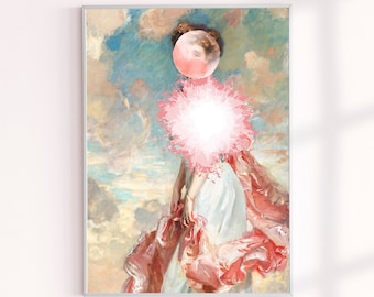 Classic Archival Art Print Pink Layers Lady, John Singer Sargent Timeless Gallery Wall Decor, Abstract Layers Woman Giclee Prints Vintage