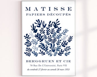 Matisse Poster, Matisse Wall Art Poster, Matisse Navy Blue Print, Matisse Papiers Decoupes, Matisse Cut Out, Berggruen and Cie Poster Prints