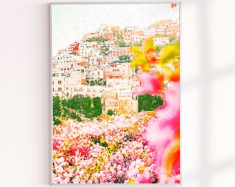 Amalfi Coast Painting Print, Coastal Italy Wall Decor, Positano Watercolor Painting Prints, Gallery Wall Decor, Watercolor Paintings