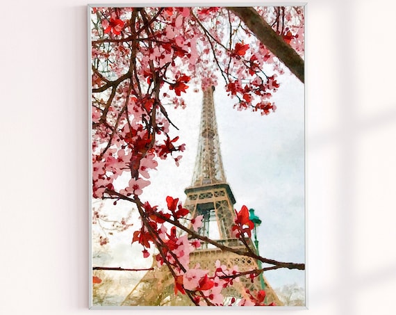 Paris Eiffel Tower Print Wall Art, Paris Painting Print, Modern Decor Art Prints, Paris Photography, France Eiffel Tower, French Wall Decor