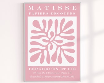 Matisse Prints, Matisse Cut Outs Poster, Matisse Pink White Print, Matisse Papiers Decoupes, Matisse Cut Out, Berggruen Cie Poster Prints