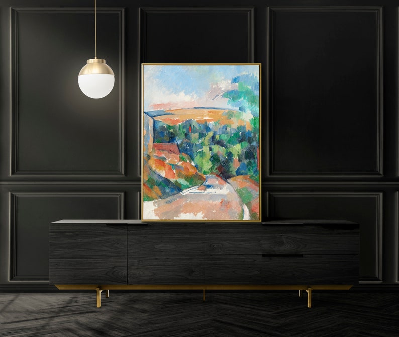 Paul Cezanne Painting Print, Bend in the Road Painting Print, Landscape ...