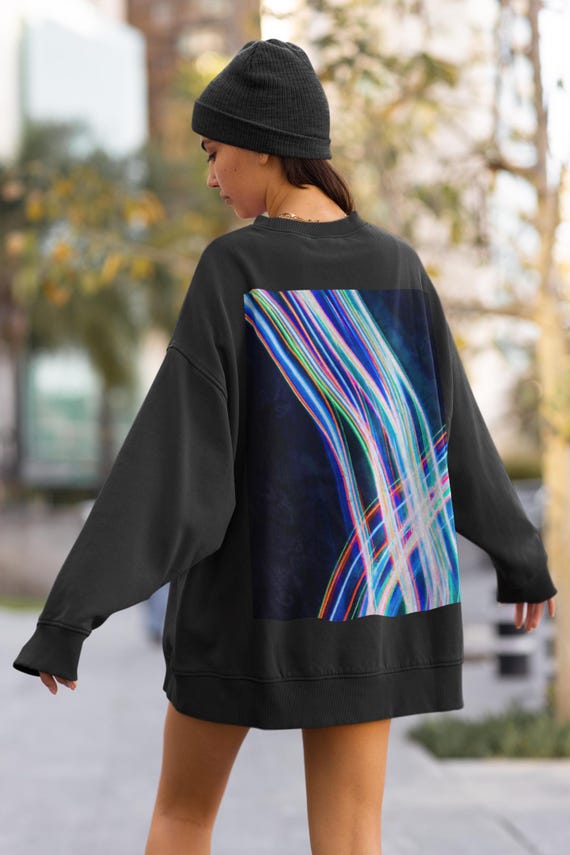 Abstract Light Moves Sweatshirt,  Printed Oversized Heavyblend Premium Sweatshirt, Abstract Painting Women's Longsleeve Sweater, Art Gifts