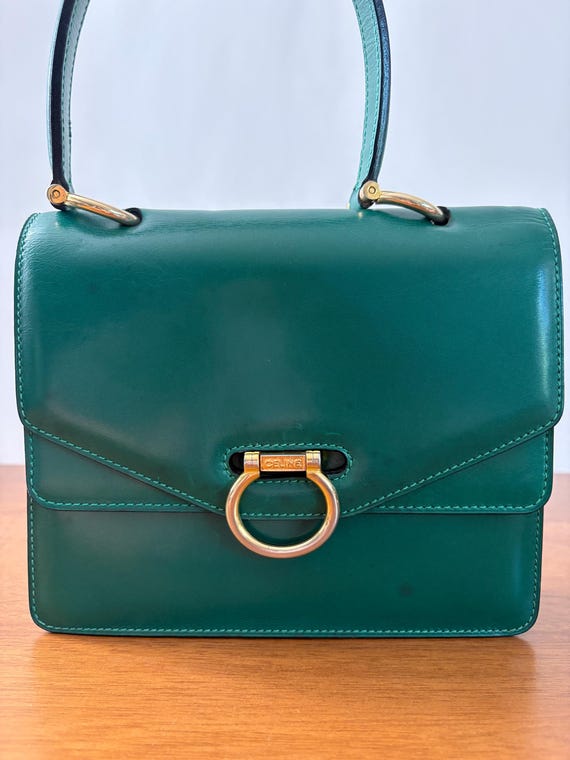 Vintage Celine Top Handle Shoulder Bag Purse