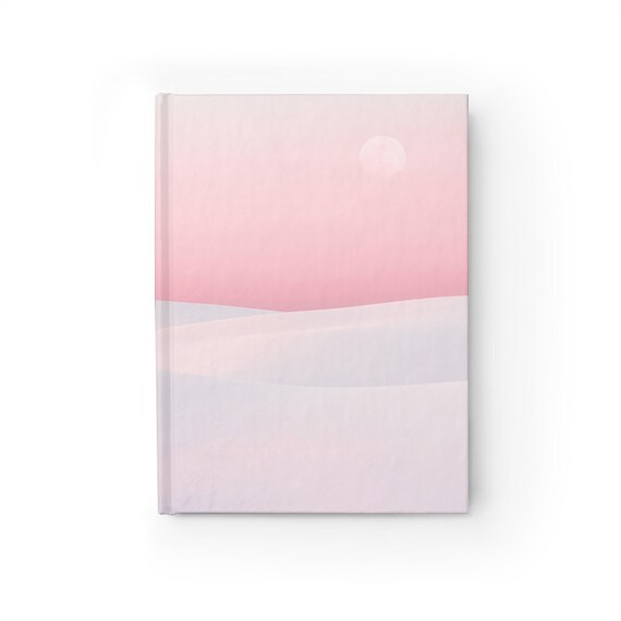 Personalized Gift White Sand Dunes Pink Sky Journal Notebook - Choose from Lined or Blank Pages for Diary, Sketches, Doodles and Class Notes