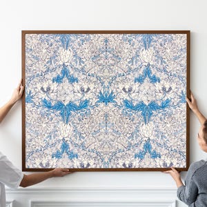 Impresión en lienzo enmarcada de madreselva de William Morris: arte de pared bohemio
