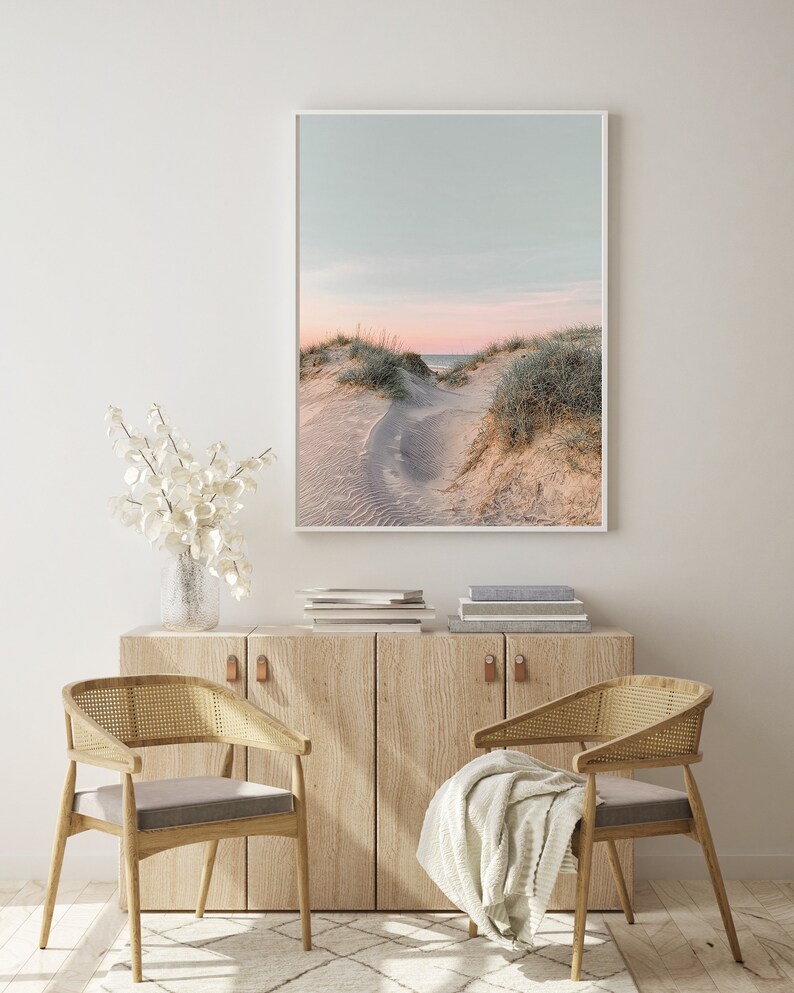 Beach Sand Dunes Grass Wall Art Print Coastal Photograph, Modern Coast Decor Art Prints Photography, Beach House Wall Art image 3