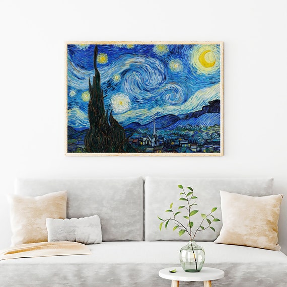 Vincent Van Gogh Starry Night Art Print, Van Gogh 1889 Archival Print, Poster Wall Decor, Vincent VanGogh Painting Giclee Prints, Gifts