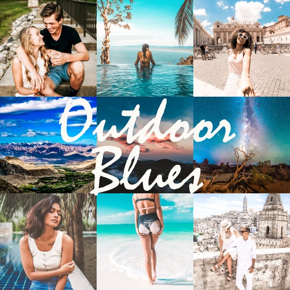 Outdoor Blues Lightroom Mobile and Desktop Presets, Enhance Blue Colors, Instant Image Editing Preset, Digital Download Filter