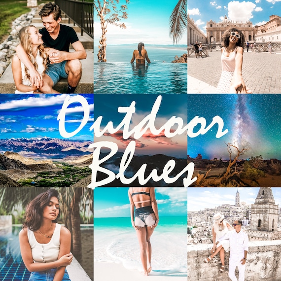 Outdoor Blues Lightroom Mobile and Desktop Presets, Enhance Blue Colors, Instant Image Editing Preset, Digital Download Filter