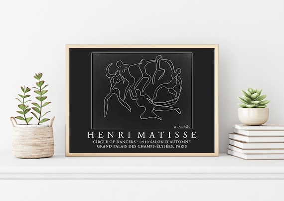 Henri Matisse Circle of Dancers Archival Arts Print Poster Wall Decor, Gray Art Giclee Prints Vintage Design Exhibition Prints