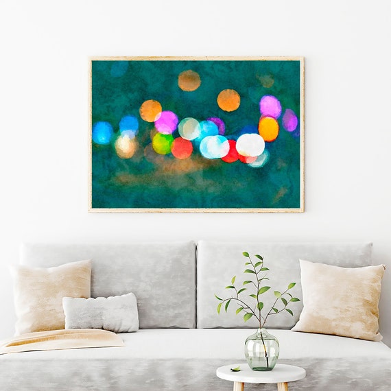 Abstract Watercolor Painting Art Archival Print, Giclee Art Matte Prints, Watercolor Paintings, Abstract Painting, Lights at Night