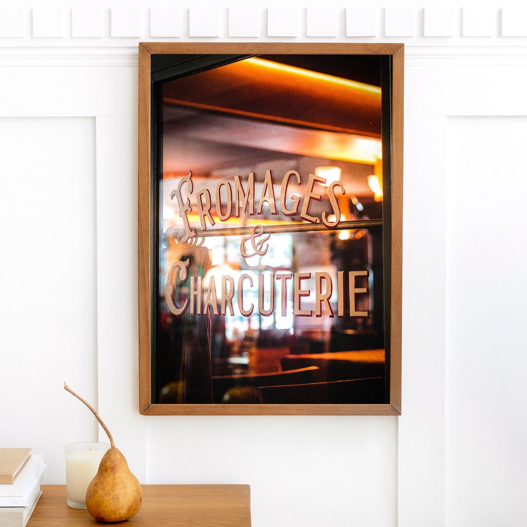 Paris Cafe Wall Art, Fromage Charcuterie Photography Print, Paris