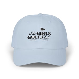 Custom Embroidered Golf Logo Hat – Personalized Hat with Monogram, Text or Logo – Adjustable Hat – Gift for Ladies, Girls, Her, Teams