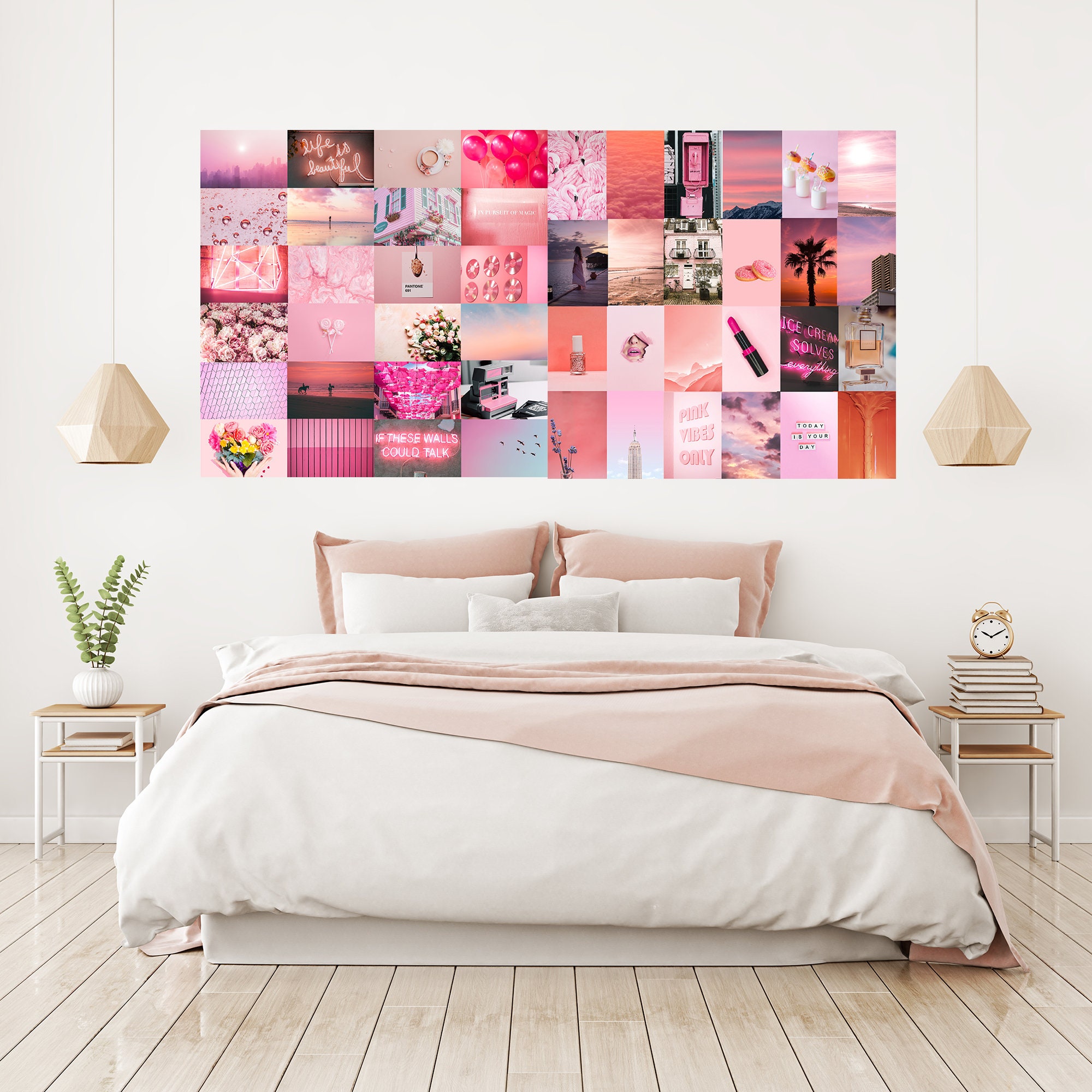 Instant 75 Photo Collage Kit Pink Aesthetic Dream VSCO Wall - Etsy