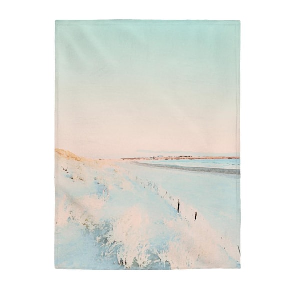 Coastal Decor, Ocean Beach Soft Velveteen Blanket - 3 Size Options and Supersoft for your Bedroom, Living, College Dorm, Apartment or Home