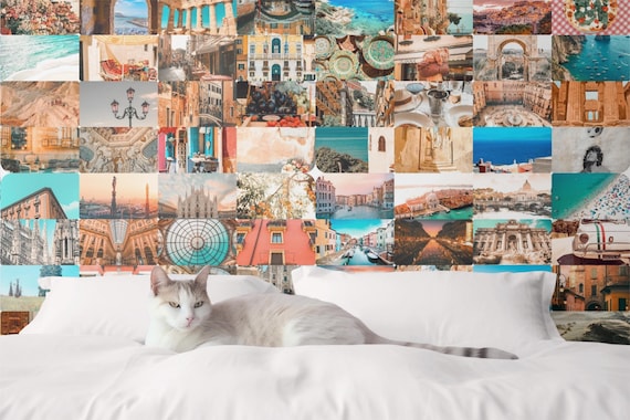 Italy Wall Art Italian Dream Wall Collage Kit Photos Boujee Italy Aesthetic VSCO Decor, Pics Collage Photo Prints Tezza Wall Decor