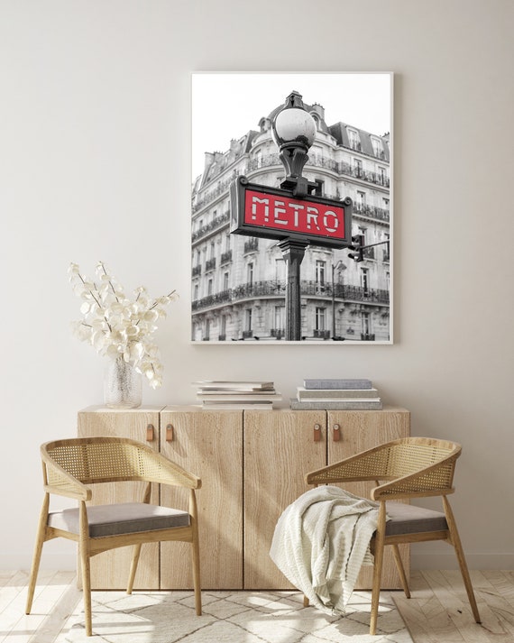 Paris Metro Print, Paris Architecture Photography, France Travel Prints, France Photo, French Modern Wall Decor, Black and White Paris Photo