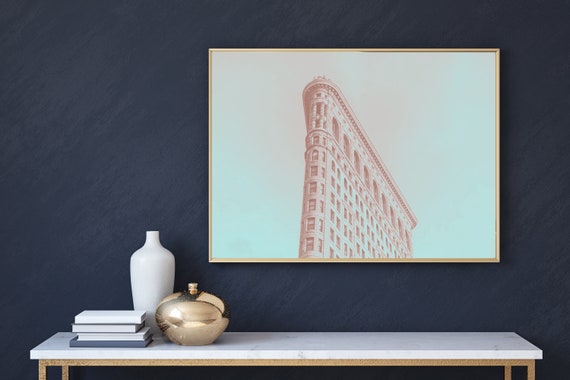 Pop Art Print New York Poster, NYC Flatiron Building Wall Art Decor, Flat Iron View Archival Art Poster Print NYC, New York Travel Art