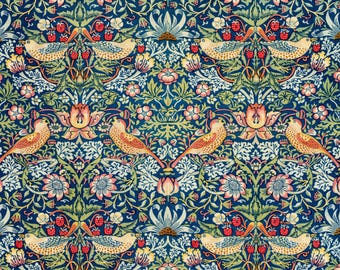 Strawberry Thief Fabric by Morris & Co. - Botanical Cotton Print
