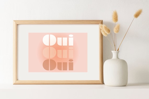 French Wall Art, Oui Prints, Glam Wall Art, French Words Graphics, Fashion French Wall Decor, Paris Art Prints, Parisian Style Home Decor