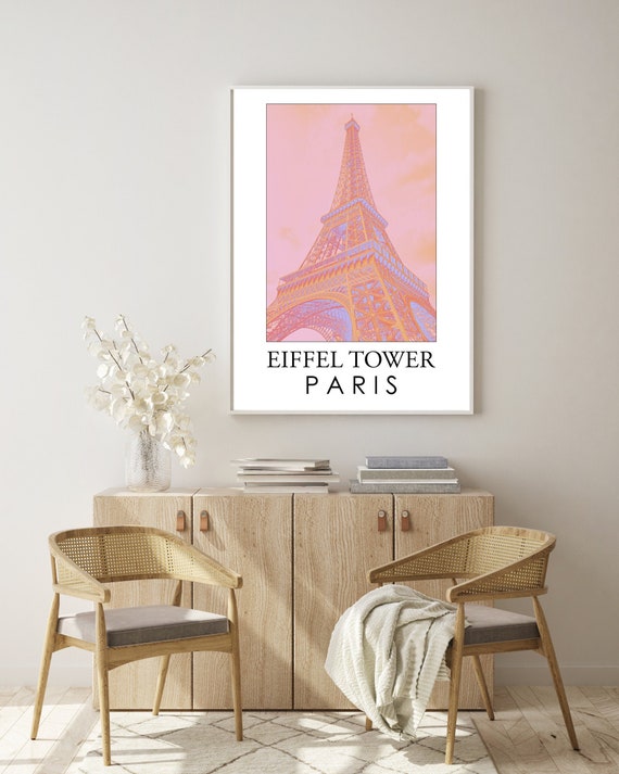 Eiffel Tower Paris Wall Archival Art Poster Print, Eiffel Tower Pop Art Photograph Large Posters, Parisian Home Decor Prints, French Style