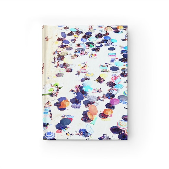 Aerial Beach Journal Notebook Featuring Beach Day Scene Ocean Choose from Lined or Blank Pages for Diary, Sketches, Doodles and Class Notes