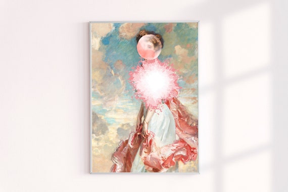 Classic Archival Art Print Pink Layers Lady, John Singer Sargent Timeless Gallery Wall Decor, Abstract Layers Woman Giclee Prints Vintage