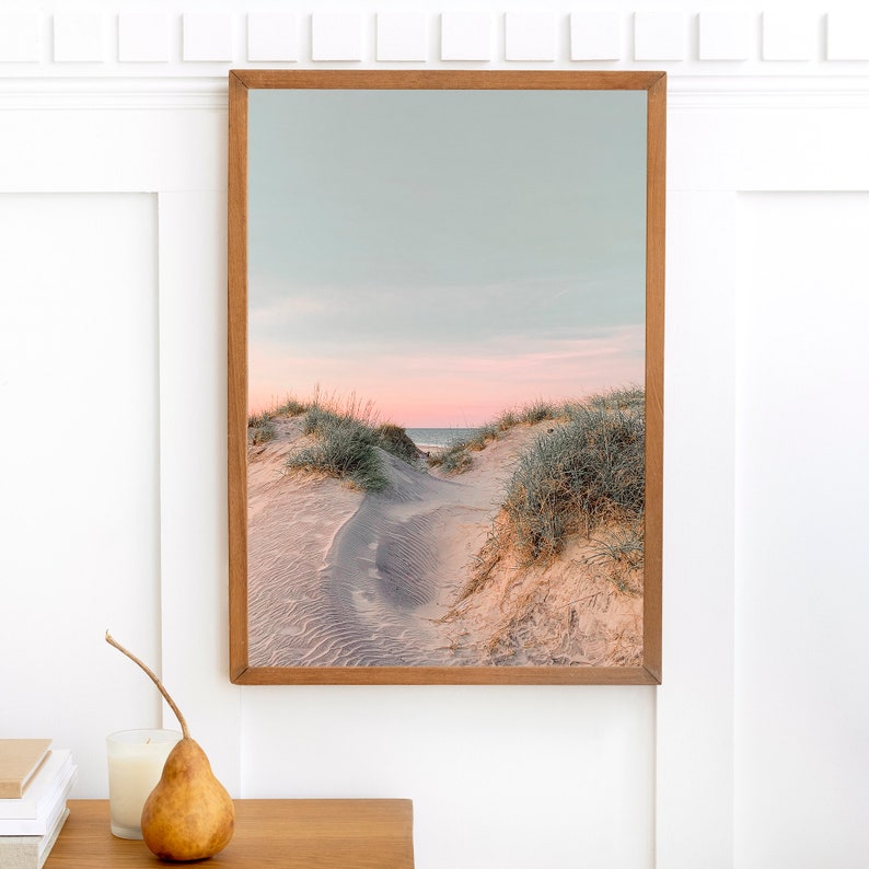 Beach Sand Dunes Grass Wall Art Print Coastal Photograph, Modern Coast Decor Art Prints Photography, Beach House Wall Art image 4
