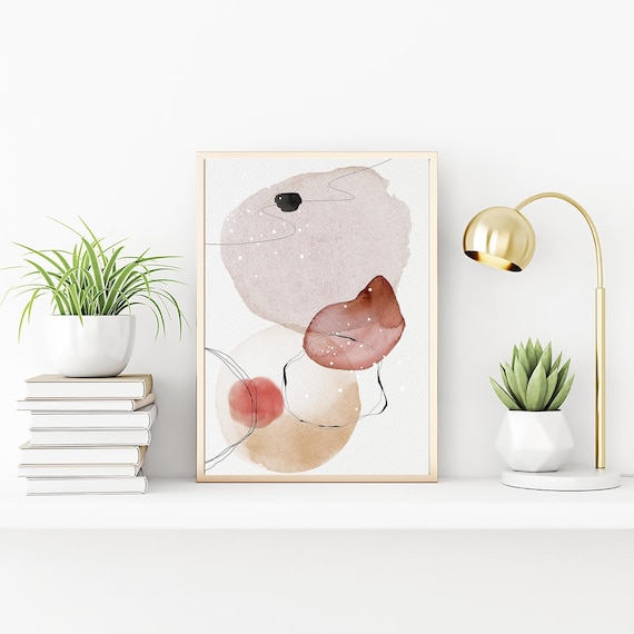 Mid Century Modern Art Print – Boho Wall Art, Watercolor Abstract Posters, Gallery Wall Set, Midcentury Retro Decor Poster Print