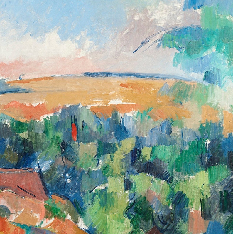 Paul Cezanne Painting Print, Bend in the Road Painting Print, Landscape ...