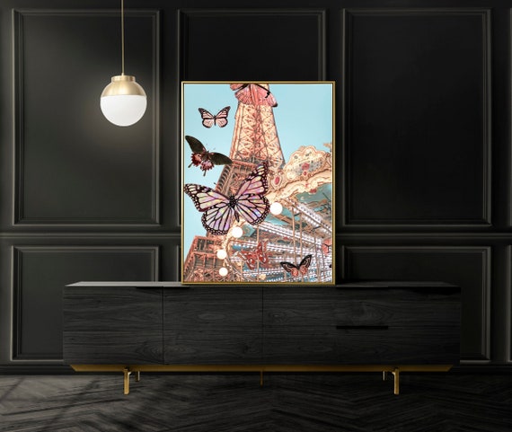 Whimsical Paris Print, Eiffel Tower Carousel Photography, Wall Art Poster Print,  Parisian Home Decor Art Print, French Style, Paris Art