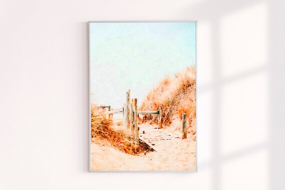 Coastal Wall Decor, Sand Dunes Beach Path Watercolor Painting Prints, Watercolor Achival Art Print, Gallery Wall Decor, Watercolor Paintings